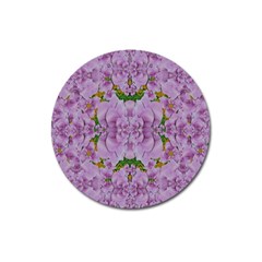 Fauna Flowers In Gold And Fern Ornate Magnet 3  (Round)