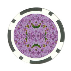 Fauna Flowers In Gold And Fern Ornate Poker Chip Card Guard