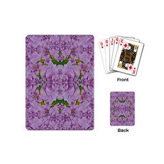 Fauna Flowers In Gold And Fern Ornate Playing Cards Single Design (Mini)