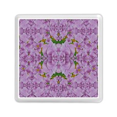 Fauna Flowers In Gold And Fern Ornate Memory Card Reader (Square)