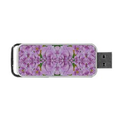 Fauna Flowers In Gold And Fern Ornate Portable USB Flash (Two Sides)