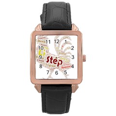 Fighting Golden Rooster Rose Gold Leather Watch 