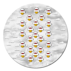 Santa And His Elves Magnet 5  (round) by pepitasart