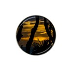 Silhouette Sunset Landscape Scene, Montevideo   Uruguay Hat Clip Ball Marker (4 pack) Front