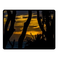 Silhouette Sunset Landscape Scene, Montevideo   Uruguay Double Sided Fleece Blanket (small)  by dflcprints