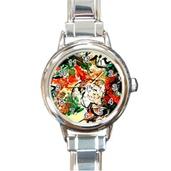 Lilies In A Vase 1 4 Round Italian Charm Watch