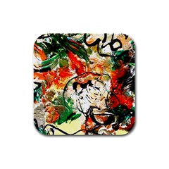 Lilies In A Vase 1 4 Rubber Square Coaster (4 pack) 