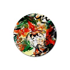 Lilies In A Vase 1 4 Rubber Round Coaster (4 pack) 