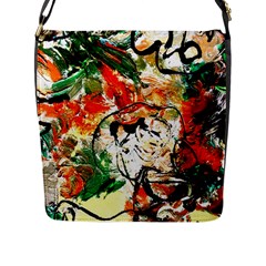 Lilies In A Vase 1 4 Flap Closure Messenger Bag (L)