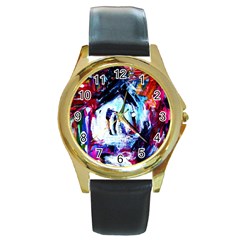 Funny House 1 1 Round Gold Metal Watch by bestdesignintheworld