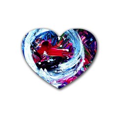 Red Airplane 1 1 Rubber Coaster (heart)  by bestdesignintheworld