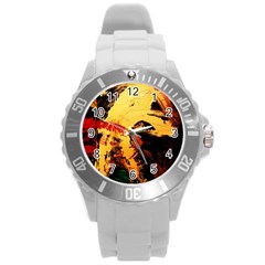 Hide An Seek 1 3 Round Plastic Sport Watch (l) by bestdesignintheworld