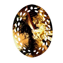 Christmas Tree  1 2 Oval Filigree Ornament (two Sides) by bestdesignintheworld