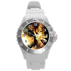 Christmas Tree  1 2 Round Plastic Sport Watch (l) by bestdesignintheworld