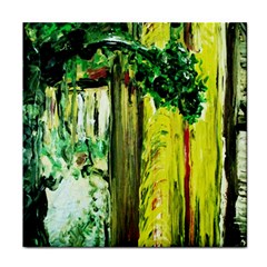 Old Tree And House With An Arch 8 Face Towel by bestdesignintheworld