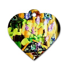 Lilac On A Counter Top 1 Dog Tag Heart (one Side) by bestdesignintheworld