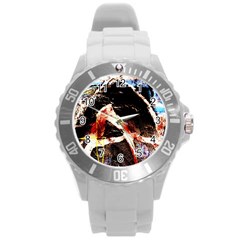 Egg In The Duck 4 Round Plastic Sport Watch (l) by bestdesignintheworld