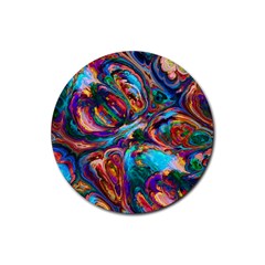 Seamless Abstract Colorful Tile Rubber Round Coaster (4 Pack) 