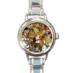 Orchids  1 1 Round Italian Charm Watch by bestdesignintheworld