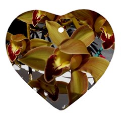 Orchids  1 1 Heart Ornament (two Sides) by bestdesignintheworld