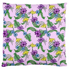 Tropical Flowers Standard Flano Cushion Case (two Sides) by fabqa