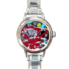 Pussy Butterfly 1 1 Round Italian Charm Watch