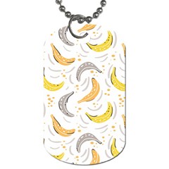 Seamless Stylish Pattern With Fresh Yellow Bananas Background Dog Tag (one Side) by Wegoenart