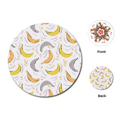 Seamless Stylish Pattern With Fresh Yellow Bananas Background Playing Cards Single Design (round) by Wegoenart