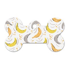 Seamless Stylish Pattern With Fresh Yellow Bananas Background Dog Tag Bone (one Side) by Wegoenart