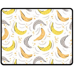 Seamless Stylish Pattern With Fresh Yellow Bananas Background Double Sided Fleece Blanket (medium)  by Wegoenart