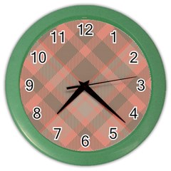 Tartan Scotland Seamless Plaid Pattern Vintage Check Color Square Geometric Texture Color Wall Clock by Wegoenart