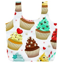 Seamless Pattern Yummy Colored Cupcakes Full Print Recycle Bag (xxl)