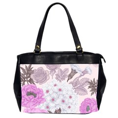 Seamless Pattern With Flowers Roses Peonies Hydrangeas Carnations Oversize Office Handbag (2 Sides) by Wegoenart