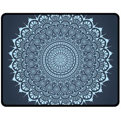 Luxury Mandala With Golden Arabesque Pattern Arabic Islamic East Style Double Sided Fleece Blanket (medium)  by Wegoenart