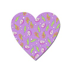 Cute Girl Fashion Seamless Pattern With Tasty Sweet Donuts Cartoon Arrows Pattern Cute Sweets Teen G Heart Magnet
