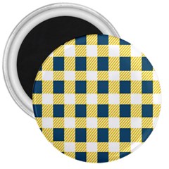 Diagonal Checkered Plaid Seamless Pattern 3  Magnets by Wegoenart