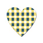 Diagonal Checkered Plaid Seamless Pattern Heart Magnet Front