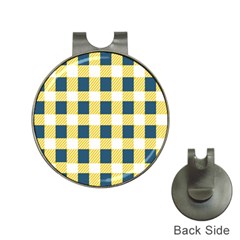 Diagonal Checkered Plaid Seamless Pattern Hat Clips With Golf Markers by Wegoenart