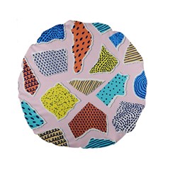 Pattern With Pieces Paper Standard 15  Premium Round Cushions by Wegoenart