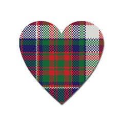 British Tartan Check Plaid Seamless Pattern Heart Magnet