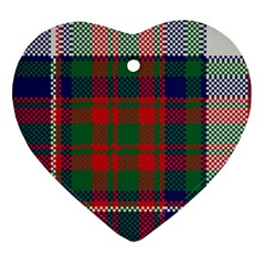 British Tartan Check Plaid Seamless Pattern Heart Ornament (two Sides) by Wegoenart