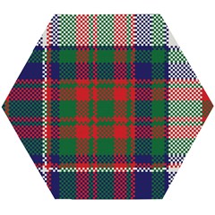 British Tartan Check Plaid Seamless Pattern Wooden Puzzle Hexagon