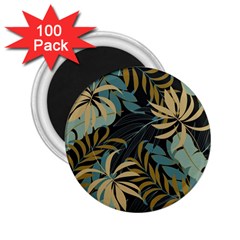 Fashionable Seamless Tropical Pattern With Bright Red Blue Plants Leaves 2 25  Magnets (100 Pack)  by Wegoenart