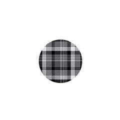 Black White Plaid Checked Seamless Pattern 1  Mini Magnets by Wegoenart