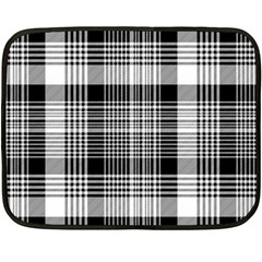 Black White Plaid Checked Seamless Pattern Double Sided Fleece Blanket (mini)  by Wegoenart