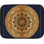 Luxury Mandala Background With Golden Arabesque Pattern Arabic Islamic East Style Premium Vector Double Sided Fleece Blanket (Mini)  35 x27  Blanket Front