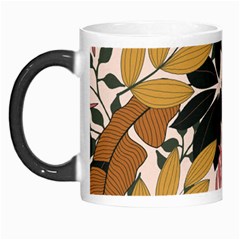 Fashionable Seamless Tropical Pattern With Bright Pink Green Flowers Morph Mugs by Wegoenart