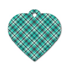 Tartan Scotland Seamless Plaid Pattern Vintage Check Color Square Geometric Texture Dog Tag Heart (one Side) by Wegoenart