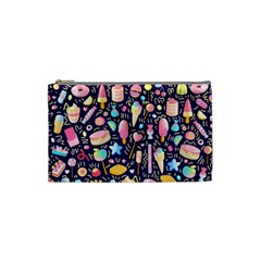Cute Seamless Pattern With Colorful Sweets Cakes Lollipops Cosmetic Bag (small) by Wegoenart
