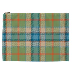 Tartan Scotland Seamless Plaid Pattern Vintage Check Color Square Geometric Texture Cosmetic Bag (xxl) by Wegoenart